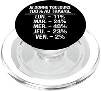 Humour Travail Français Blague Bureau Pourcentage Ironique PopSockets PopGrip per MagSafe
