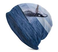 Humpback Whale Jumpingof The Water Beanie Hat per Uomo e Donna Cappelli Invernali Caldi Neri