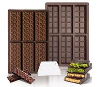 HUMTEOXI Stampo per Cioccolato in Silicone, 2 Pezzi Stampo Cioccolato Tavoletta Stampo Cioccolatini profondo per la cottura di dolci al cioccolato e la decorazione di torte (2 Pezzi con 12 Vaschette)