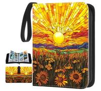 Humyoun Raccoglitore per carte con 4/9 tasche, in poliuretano, impermeabile, per album portatile 400/900, con chiusura lampo, organizer per carte, idea regalo, stile semplice, 24 x 19 x 5 cm