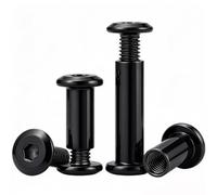 Humyu Viti di collegamento M5, 16 mm, in acciaio inox A2 V2A | Connettore per mobili, connettore M5 per mobili, armadi, assi di legno (10 viti per mobili, 10 dadi a manicotto)
