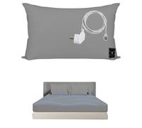 HUNAIGEE Federa per cuscino di messa a terra, 51 x 76 cm, conduttiva con cavo di messa a terra UE per un sonno migliore grigio