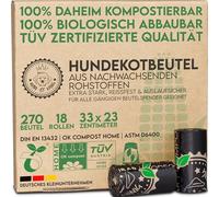 HUND IST KÖNIG® Sacchetti per escrementi per cani biodegradabili [270 pezzi] 100% compostabili per cani, biodegradabili, antistrappo, sacchetti per escrementi per cani