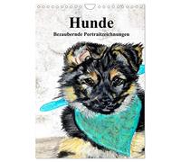 Hunde - Bezaubernde Portraitzeichnungen (Wandkalender 2026 DIN A4 hoch), CALVENDO Monatskalender: Authentische Zeichnungen von Hunden und Welpen
