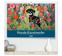 Hunde Kunstwerke - Hunde im Stil des Fauvismus künstlerisch gestaltet (hochwertiger Premium Wandkalender 2026 DIN A2 quer), Kunstdruck in Hochglanz: Einzigartige Verbindung von Kunst und Hundeliebe