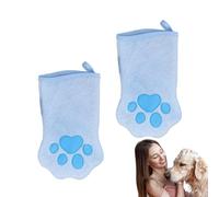 Hundebad Handschuhe | Hunde Pflege Handschuh Set | Saugstarke Hunde Waschhandschuhe 2er | Schnelltrocknend Mikrofaser Badehandschuh für Hund Katze Fellreinigung Zuhause Reisen Grooming
