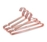 Hundnsney 10 pezzi rame metallo vestiti camicie appendiabiti appendiabiti con scanalatura, resistenti e resistenti, in rosa