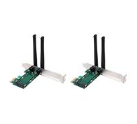 Hundnsney 2 x Scheda WiFi Mini Adattatore PCI-E Express a PCI-E con 4 antenne esterne per PC