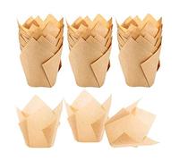 Hundnsney 200 pezzi fodera in tulipane, tazze per cuocere in carta e stampi per cuocere muffin per matrimoni e compleanni