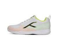 HUNDRED Blade Lite Non Marking Badminton Shoes (White/Lime/Orange/Black, 8UK/9US/42EU) | Unisex | Material: Knitted Upper & Rubber Sole Squash, Table Tennis, Basketball & Indoor Sports