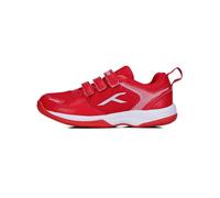 HUNDRED Court Star Non-Marking Badminton Shoes for Kids/Junior (Red/White, EU 35/UK 2/US 3) | Lightweight & Durable | X-Cushion Protection | Indoor Tennis, Squash, Table Tennis, Basketball & Padel