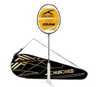 HUNDRED Glory Limited Edition Strung - Racket per badminton (Dk Grey/Red, Standard), unisex, materiale: fibra di carbonio, con copertura completa