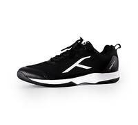 HUNDRED Infinity PRO Non-Marking Professional Badminton Shoe for Men (Black/White, EU 42/UK 8/US 9) | Material: Polyester/Mesh | Suitable for Indoor Tennis/Squash/Table Tennis/Basketball & Padel