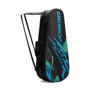 HUNDRED Metro Pack Badminton Kit-Bag (Black/Blue, Large) | Unisex | Material: Polyester | 3 Spacious Compartments | Double Zipper Closure