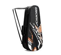 HUNDRED Metro Pack Badminton Kit-Bag (Black/Orange, Large) | Unisex | Material: Polyester | 3 Spacious Compartments | Double Zipper Closure