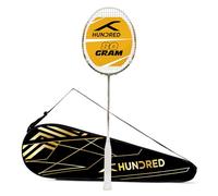 HUNDRED N-ERGY 80 - Racchetta da badminton con corda in fibra di carbonio con copertura completa, per giocatori intermedi, 80 g, tensione massima delle corde, 14,5 kg