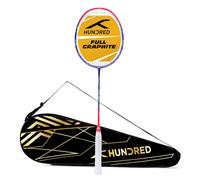 HUNDRED Powertek 1000 PRO - Racchetta da badminton con corde in grafite e copertura completa