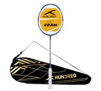 HUNDRED Powertek 2000 PRO Racchetta da badminton con corde in grafite con copertura completa (Navy) | Per giocatori intermedi | Peso: 90 grammi | Tensione massima delle corde: 22-24 libbre
