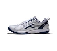 HUNDRED Scarpe da badminton professionali antitraccia Raze per uomo | Materiale: ecopelle | Adatto per tennis indoor, squash, ping pong, basket e padel (Bianco/Navy, Taglia: EU 41, UK 7, US 8)