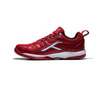 HUNDRED Scarpe da badminton professionali antitraccia Raze per uomo | Materiale: ecopelle | Adatto per tennis indoor, squash, ping pong, basket e paddle (rosso/bianco, taglia: EU 45, UK 11, US 12)