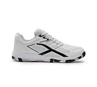 HUNDRED Xoom Scarpe da Badminton Professionali Antitraccia da Uomo | Materiale: ecopelle | Adatto per tennis indoor, squash, ping pong, basket e paddle (nero/bianco, taglia: EU 42, UK 8, US 9)
