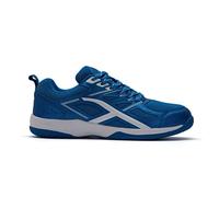 HUNDRED Xoom Scarpe da Badminton Professionali Antitraccia da Uomo | Materiale: ecopelle | Adatto per tennis indoor, squash, ping pong, basket e paddle (blu/bianco, taglia: EU 38, UK 4, US 5)