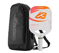 HUNDRED Zephyr 80 - Racchetta da pickleball, nucleo da 16 mm, gioco controllato, con custodia inclusa (bianco/arancione)