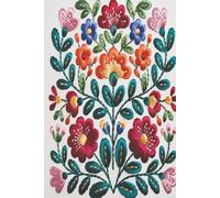 Hungarian Folk Embroidery Floral Design: Classic Hungarian Folk Flower Pattern Inspired by Traditional Embroidery Art