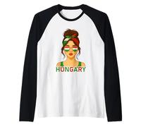 Hungarian Girl Hungary Flag Hungarian Girlfriend Wife Maglia con Maniche Raglan