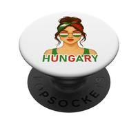 Hungarian Girl Hungary Flag Hungarian Girlfriend Wife PopSockets PopGrip Adesivo