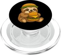 Hungry Bradipo Cartone animato Mangiare Hamburger PopSockets PopGrip per MagSafe
