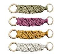HunicandIU Anello per asciugamani boho, in macramè, 4 x portasciugamani da cucina decorativi, in macramè, porta strofinacci, porta asciugamani all'uncinetto, elegante organizer per asciugamani