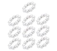 HunicandIU Anello per Tovagliolo con Perle - Portatovaglioli In Perla Imitazione | 10 Pezzi Di Fascie Con Perline | Per Tavola Da Pranzo Festa Appuntamento Cena Stile Campagna Matrimonio Hotel E