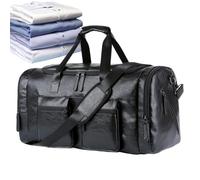 HunicandIU Borsa Da Viaggio Per Uomini | Grande Resistente Pelle PU | Borsa Per La Palestra, Da Viaggio, Per La Notte E Tote - Per Abiti Scarpe Vestiti Articoli Da Toeletta Palestra Aereo Lavoro