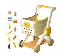 HunicandIU Carrello Della Spesa per Bambini, Set Giocattolo Cibo Finto Per Carrello, Cibo Finto Interattivo per Cucina Giochi Bambini Primi Passi Ragazzi Ragazze 3+ Anni