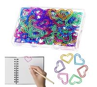 HunicandIU Graffette a forma di cuore, piccole graffette decorative, 100 pezzi, lisce, graziose, piccole, per bambini, studenti, graffette organizzative per documenti di carta
