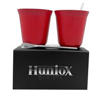 Huniox® 2 x 250 ML Tazza per Capuccino - Tazze Caffe Particolari - Tazzine Caffe - Tazze Cappuccino Bar - Bicchieri Particolari - Tazze da Tè - Tazze per Cappuccino (RUBY, 250 ML)