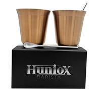 Huniox® 2 x 250 ML Tazze Cappuccino - Tazze Caffe -Tazza Termica Caffe - Tazze da Cappuccino - Set Tazzine Caffe - Tazzine Caffe Coppia - Tazza da Cappuccino (PINK GOLD, 250 ML)