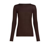 Hunkemoller Hunkemoller Supersoft T Shirt termica a collo a barca con Base Layer in cashmere. large Marrone