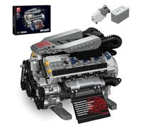 HUNKING Kit per la costruzione di modelli di motore V8, compatibile con blocchi, giocattolo STEM per esperimenti di scienze fisiche, ornamento da collezione e regalo creativo per adolescenti dai 14