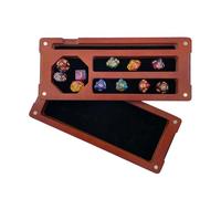 Hunmor Scatola per dadi in legno per DND, 22,9 x 10,2 cm, custodia per dadi per giochi di ruolo, organizer per dadi da viaggio, con coperchio magnetico foderato in feltro, accessori per segrete e