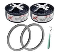 Hunnycook 5 pezzi di ricambio per NutriBullet 600 W/900 w Blade Series - 2 lame estrattori, 2 guarnizioni di tenuta in silicone e uncinetto compatibili con parti di ricambio Blender Nutribullet
