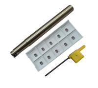Hunricho 1/2 nel fusto in metallo intercambiabile, End Mill EXN02R con 10 inserti LNMU020209ZNER ad alta velocità per fresatura in metallo duro (fusto 1/2 in asta con LNMU02 marrone)