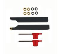 Hunricho 3/8" 1/2" SRACR1010/1212 H06 - Supporto girevole per tornio con inserti rotondi in metallo duro RCMT0602 (2 supporti da 1/2 + 10 inserti)