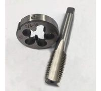 Hunricho 5/8"-11, 5/8"-16, 5/8"-18, 5/8"-20, 5/8"-24, 5/8"-28, 5/8"-32, HSS Set di maschi e matrici HSS, filettatura macchina UNF e filiera rotonda UNF Mano destra (5/8 "-18)