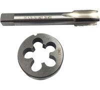 Hunricho 5/8"-11, 5/8"-16, 5/8"-18, 5/8"-20, 5/8"-24, 5/8"-28, 5/8"-32, HSS Set di maschi e matrici HSS, filettatura macchina UNF e filiera rotonda UNF Mano destra (5/8"-24)