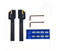 Hunricho Inserti in metallo duro 10 pezzi/scatola MGMN150-G 1,5 mm larghezza inserti in metallo duro con supporti MGEHR MGEHL da 3/8 pollici per fresa scanalature, portautensili per ruotare la lama