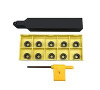 Hunricho SRDPN2020K10 (20 mm x 125 mm) + RPMT10T3 45° tornio girevole per tornio e profilazione per inserti rotondi in metallo duro RPMT10 RPMT08 (SRDPN2020K10+R5)