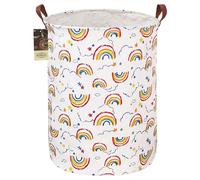 HUNRUNG Laudry Hamper, Large Canvas Fabric Lightweight Storage Basket Toy Organi
