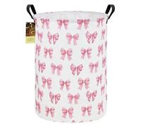 HUNRUNG Laudry Hamper, Large Canvas Fabric Lightweight Storage Basket Toy Organizer Sporty Clothes Collapsible Waterrepeat for College Dorms,Bedroom，Bagno (Nodo Rosa Rotondo)